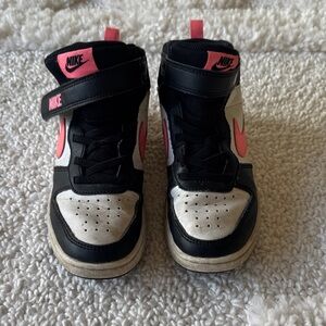 Nike Kids Black and Pink High-Top Sneakers